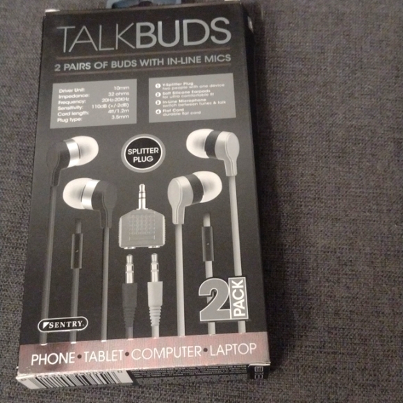 Sentry 2Pack talk buds with on-line mics for Phone, tablet, computer, laptop.. - Picture 4 of 5